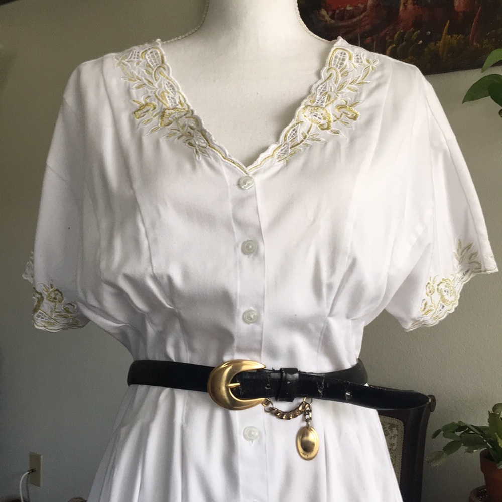 Black belt with Gold buckle and small chain accent